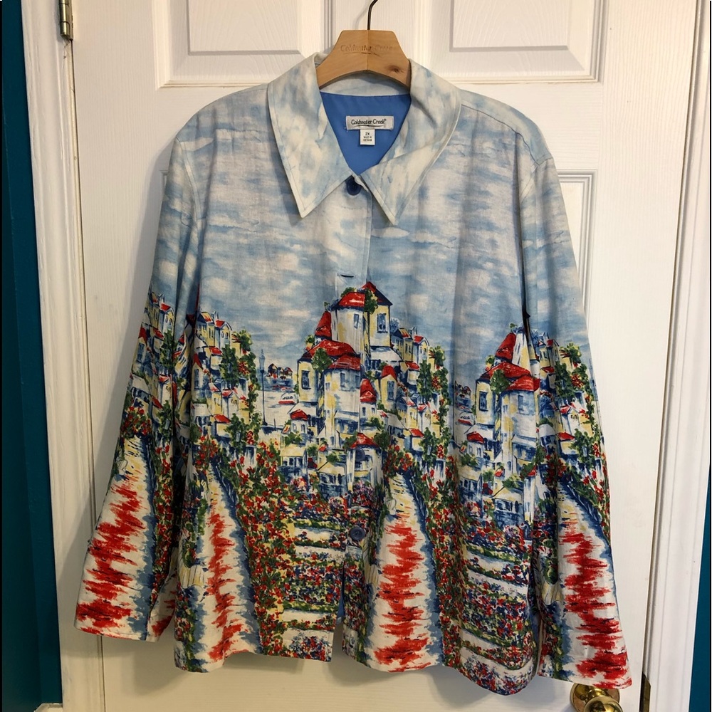 Size 2X  Coldwater Creek linen blend jacket.